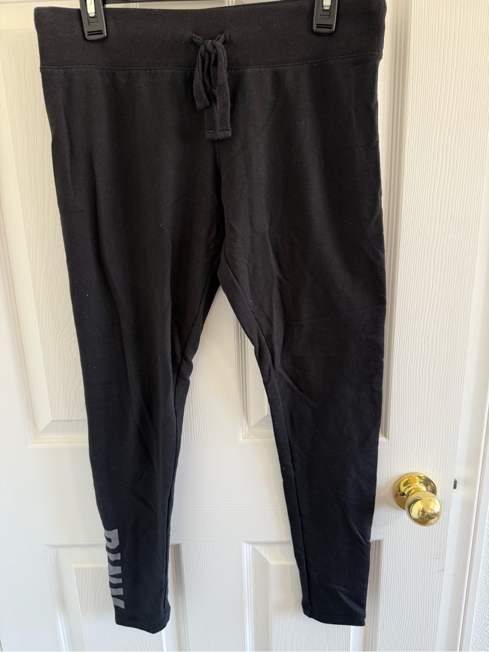 Victoria's Secret PINK Black Lounge Leggings with Drawstring